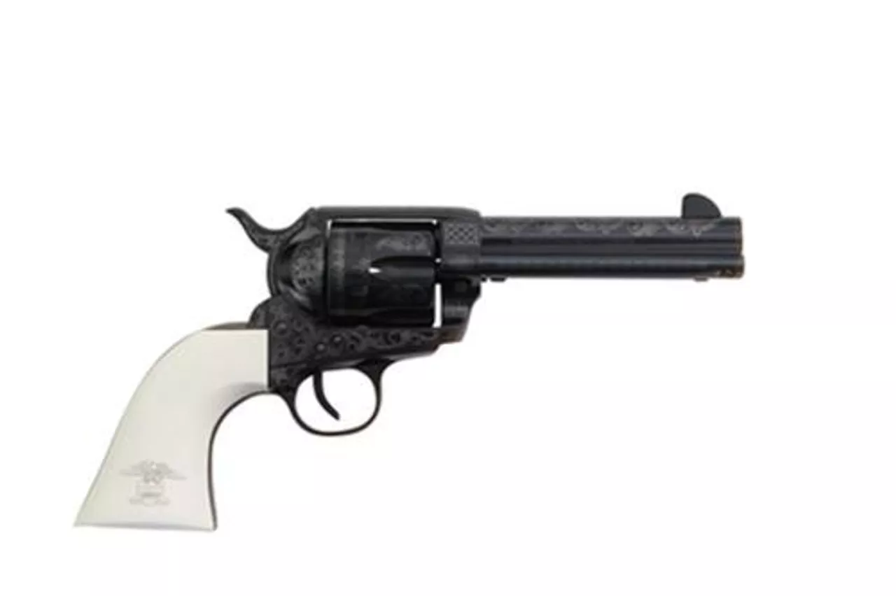 Traditions 1873 Liberty 45LC 4.75″ 6rd White PVC Grips Blued