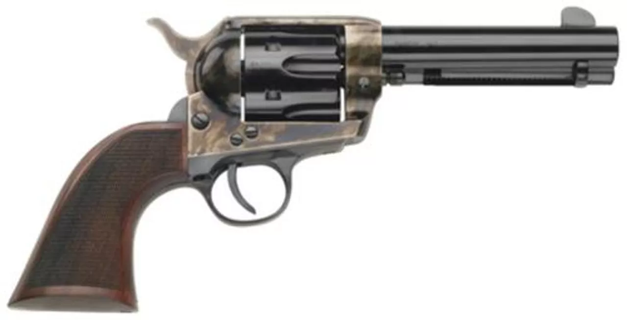 Traditions Black Powder Frontier 1873 Single Action Army .45 Long Colt 5.5″ Barrel Case Hardened Finish Checkered Walnut Grip