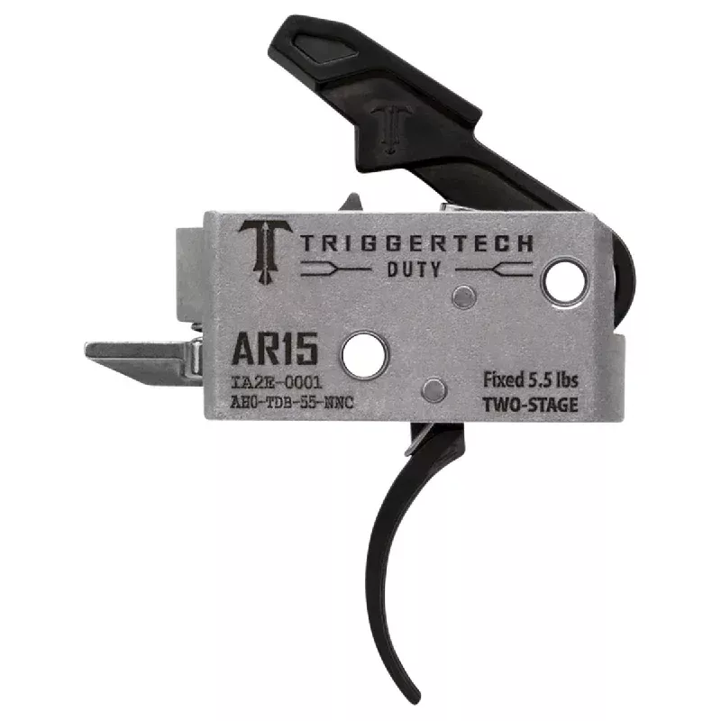 TriggerTech Duty Mil-Spec Trigger, Black Stainless Steel Two-Stage Curved 5.5 lbs Draw Weight Fits AR-15 – AH0TDB55NNC