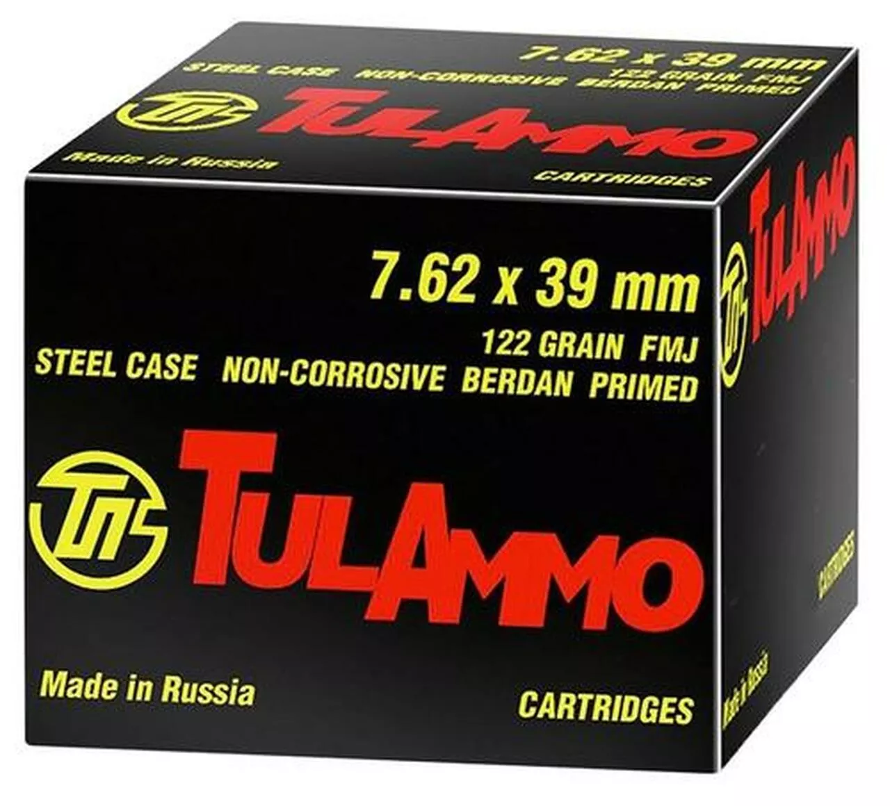 TulAmmo 7.62x39mm, 154 Gr, SP, Steel Case, 40rd/Box