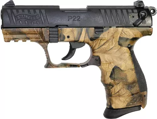 Walther Arms 5120723 P22 Q 22 LR 3.42″ 10+1 Camo Camo Steel Slide Camo Polymer Grip