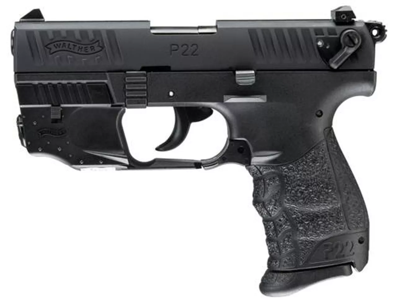 Walther P22 QD, Laser 22LR 3.42″ Barrel Black 10rd Mag