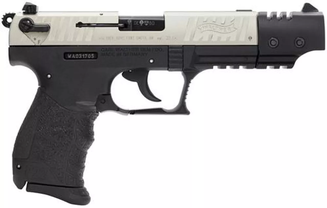 Walther P22 Target .22 L.R. 5″ Barrel Nickel 10 Round, 2 Mags