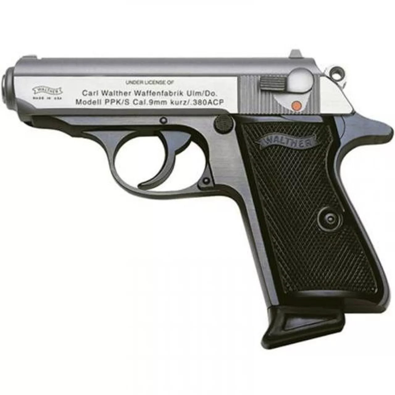 Walther PPK/S .380 ACP, 3.30″ Barrel, Black Frame, Stainless Slide, 7rd