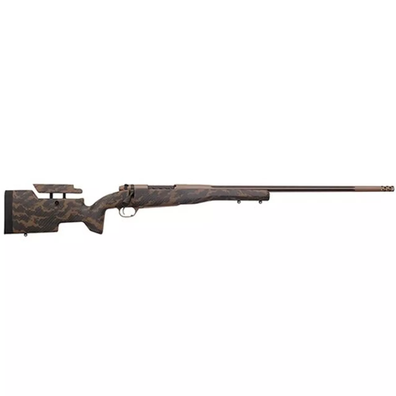 Weatherby Mark V Accumark Elite, Bolt Action, 300 Weatherby Magnum, 28″ Barrel, Black With Brown Sponge Finish, Carbon Fiber Stock, 3Rd