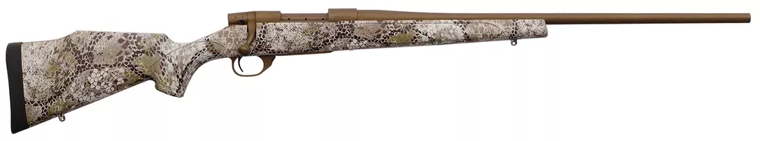 Weatherby VAP300NR4T Vanguard Badlands 300 Win 3+1 24″ Burnt Bronze Cerakote #2 Threaded Barrel, Drilled & Tapped Steel Receiver, Badlands Approach Camo Monte Carlo w/Raised Comb Synthetic Stock