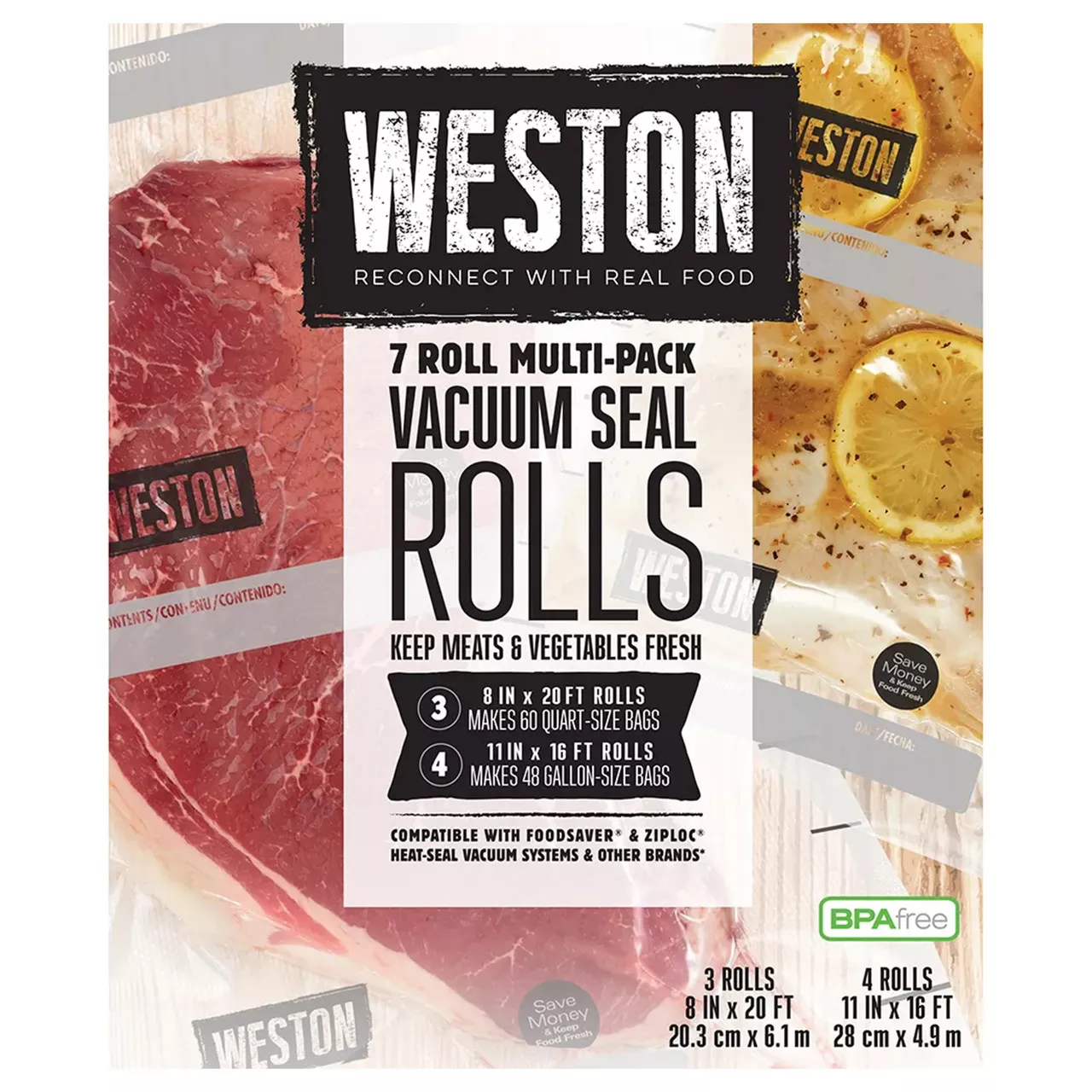 Weston 7 Roll Multi-Pack Vacuum Seal Rolls