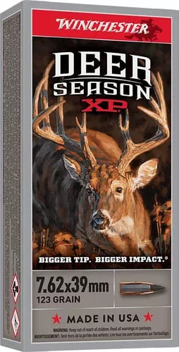 Winchester Deer Season XP Rifle Ammunition 7.62x39mm 123 gr. 2380 fps 20/ct