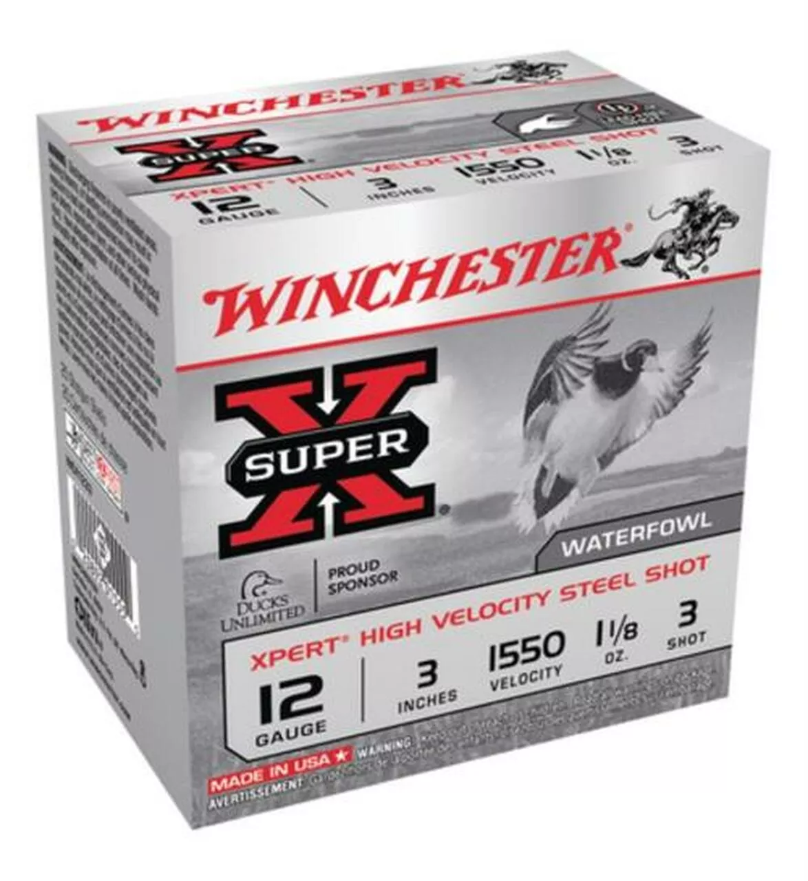 Winchester Expert Hi-Velocity 12ga 3″ 1-1/8 oz 3 Shot 25Box/10Case