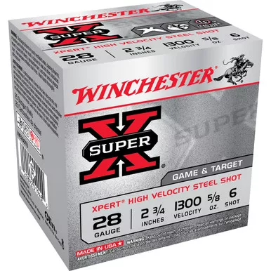 Winchester Expert Steel 28 Gauge Ammo 2 3/4" #6 Shot 5/8 oz Box of 25