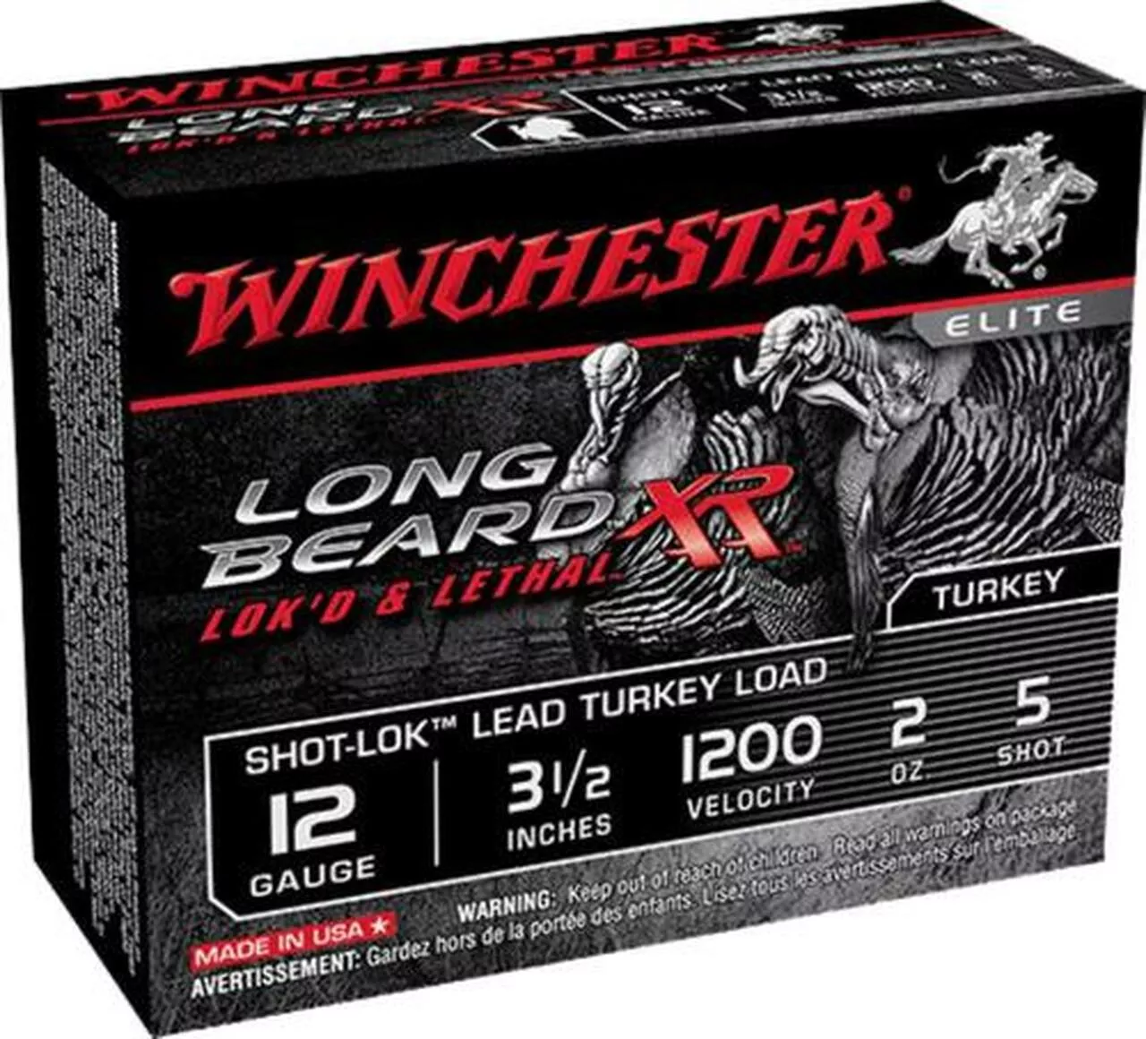 Winchester Long Beard XR Shot-Lok Lead Turkey 12 Ga, 3.5″, 5 Shot, 10rd/Box