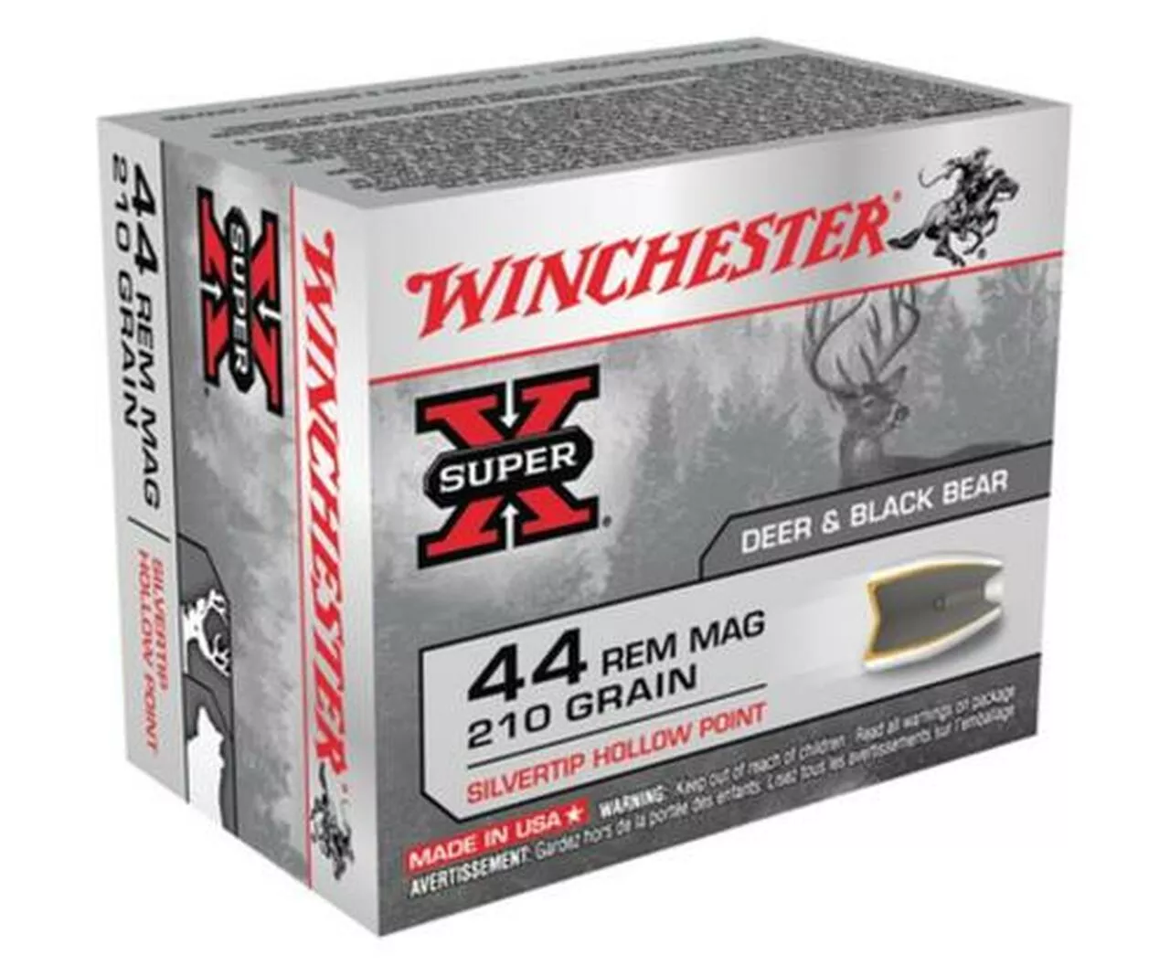 Winchester Super X 44 Rem Mag Hollow Soft Point 240gr, 20Box/10Cs