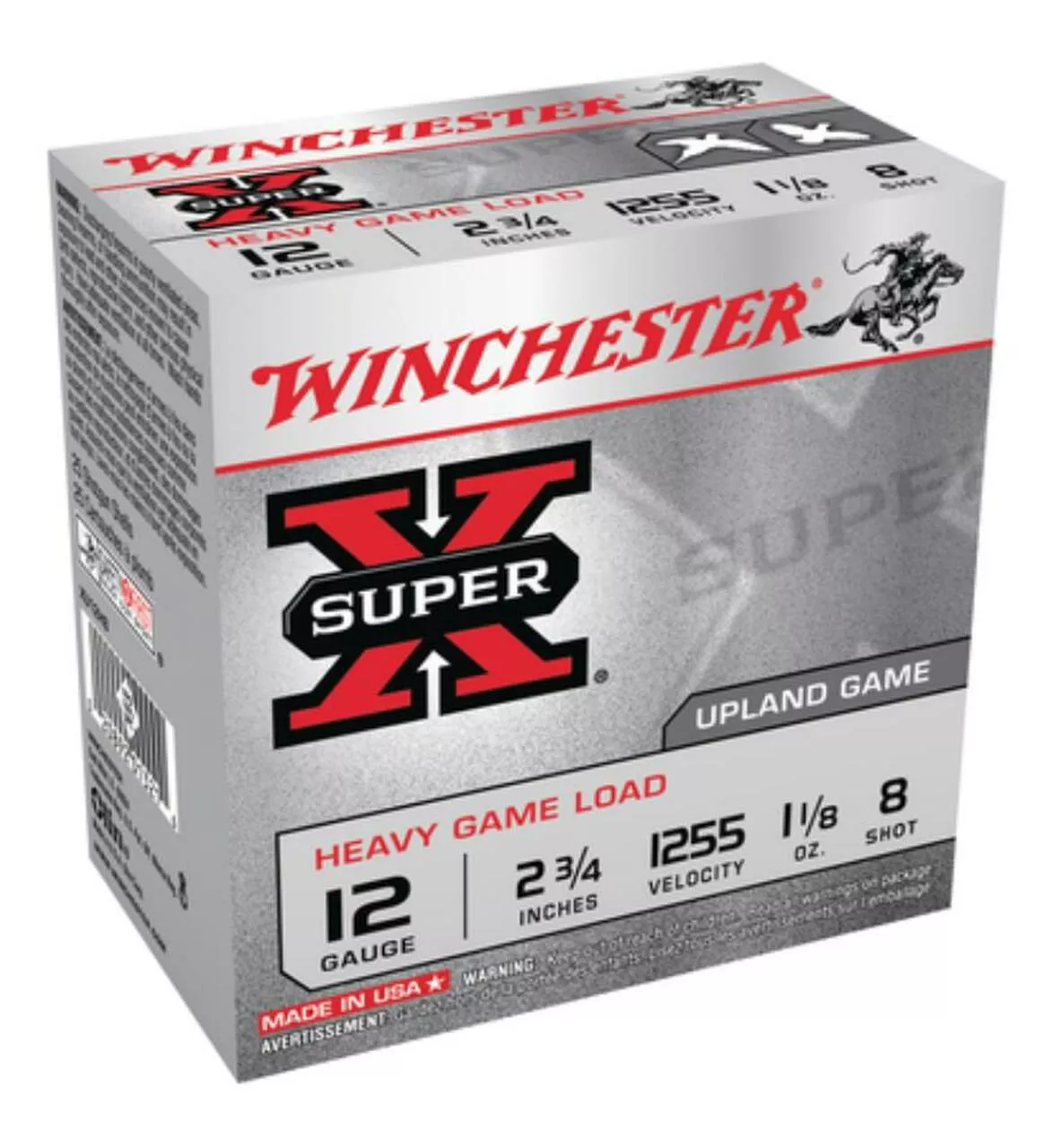 Winchester Super-X Heavy Game Load 12 Ga, 2.75″, 1255 FPS, 1.125 oz, 8 Shot, 250rd/Case (10 Boxes/Case)