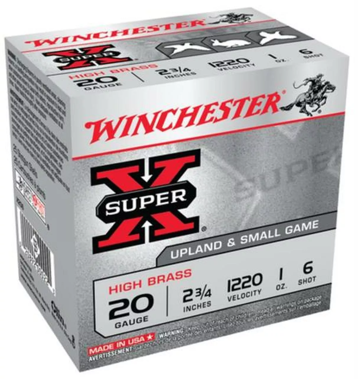 Winchester Super-X High Brass 20 ga 2.75″ 1 oz 6 Shot 25Box/10Case