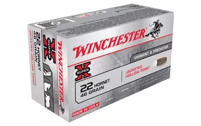 Winchester Super-X Rifle Ammunition .22 Hornet 46 gr. JHP 2690 fps 50/ct