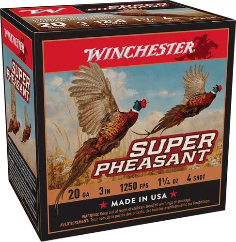 Winchester Super-X Super Pheasant Shotshells 20 ga 3 1-1/4 oz 1250 fps #4 25/ct