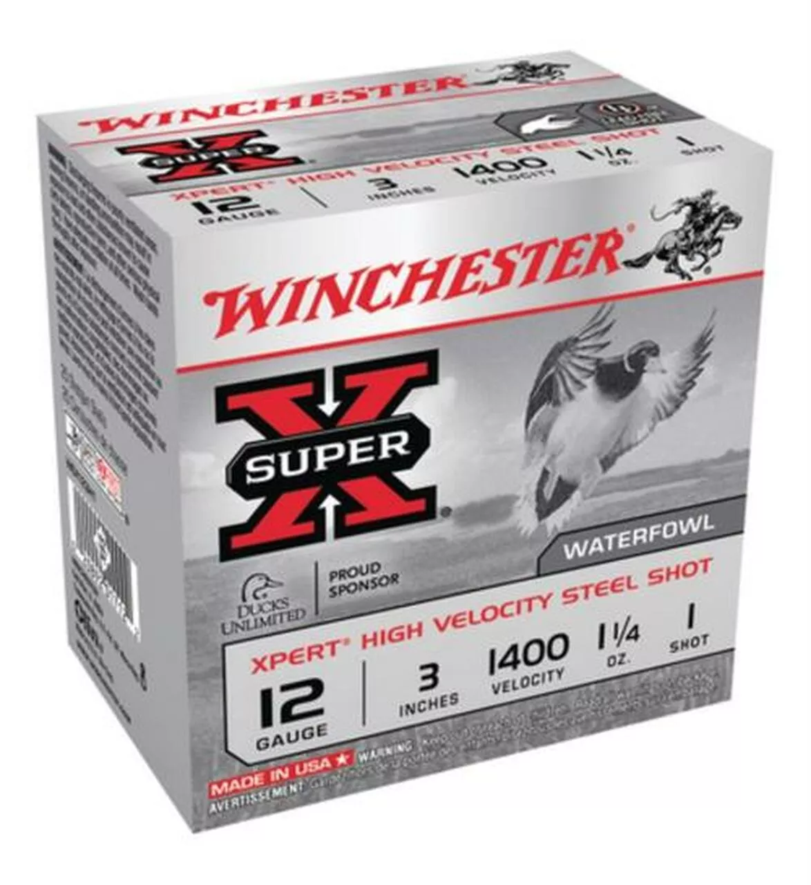 Winchester Super-X Xpert Steel Waterfowl Load 12 Ga, 3″, 1400 FPS, 1.25oz, 1 Steel Shot, 25rd/Box