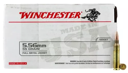 Winchester USA Lake City M193 Rifle Ammunition 5.56mm 55 gr. FMJ 3240 fps 150/ct
