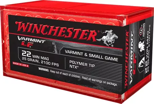 Winchester Varmint Lead Free Rimfire Ammunition .22 WMR 25 gr. PT 2100 fps 50/ct