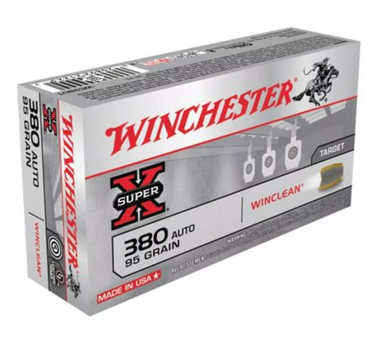 Winchester WinClean 380 ACP Brass Enclosed Base 95gr, 50Box/10Case