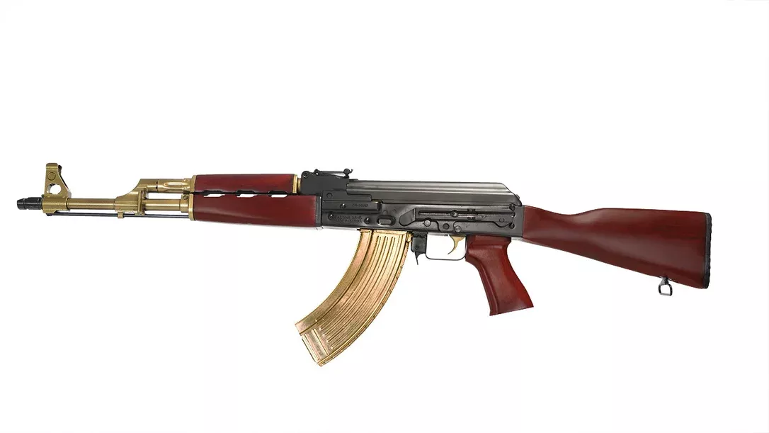 Zastava Arms ZASTAVA ZPAPM70 AK RIFLE SERBIAN RED FURNITURE CERAKOTED GOLD BARRELTRIGGER AND MAGAZINE 16.5IN CHROME LINED BARREL 1.5MM RECEIVER BULDGED TRUNNION 30RD ZR7762CBG