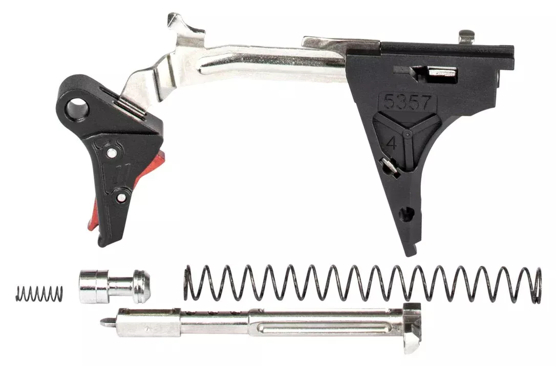 ZEV FFTPROULT4G9BR Pro Trigger Ultimate Kit with Red Safety Compatible with Glock 17, 19, 26, 34 Gen 4 Flat