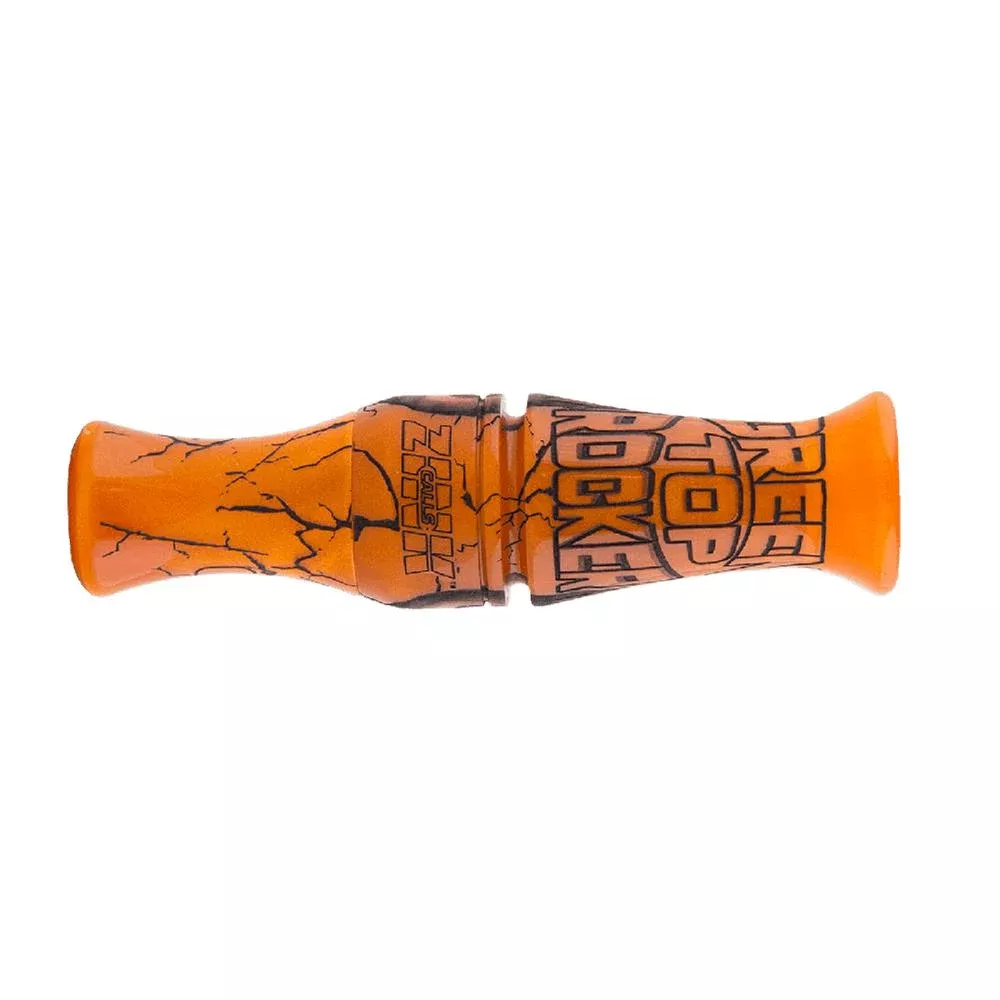 Zink Green Top Rocker Duck Call Orange Marbleade with Hard Case & Extra Reeds